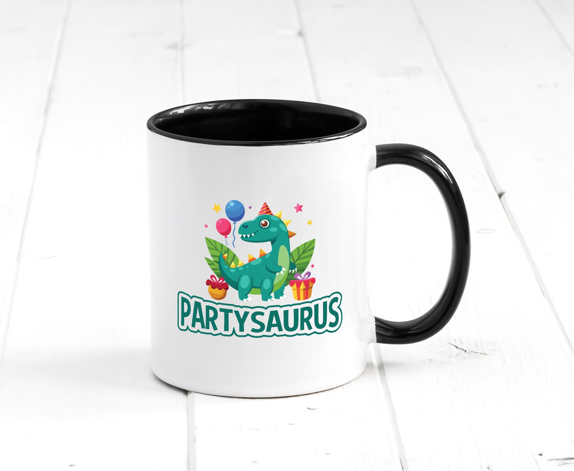 Partysaurus | Geburtstag Dinosaurier Luftballon Geschenkidee Humor Tasse