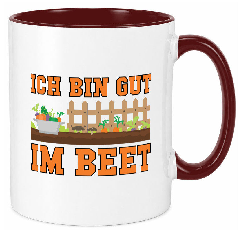 Gut im Beet | Gärtnern Pflanzen Zaun Gemüse Geschenk Humor Geschenkidee Tasse