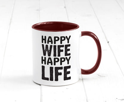 Happy Wife | Ehemann Tasse Ehefrau Humor Statement Geschenkidee