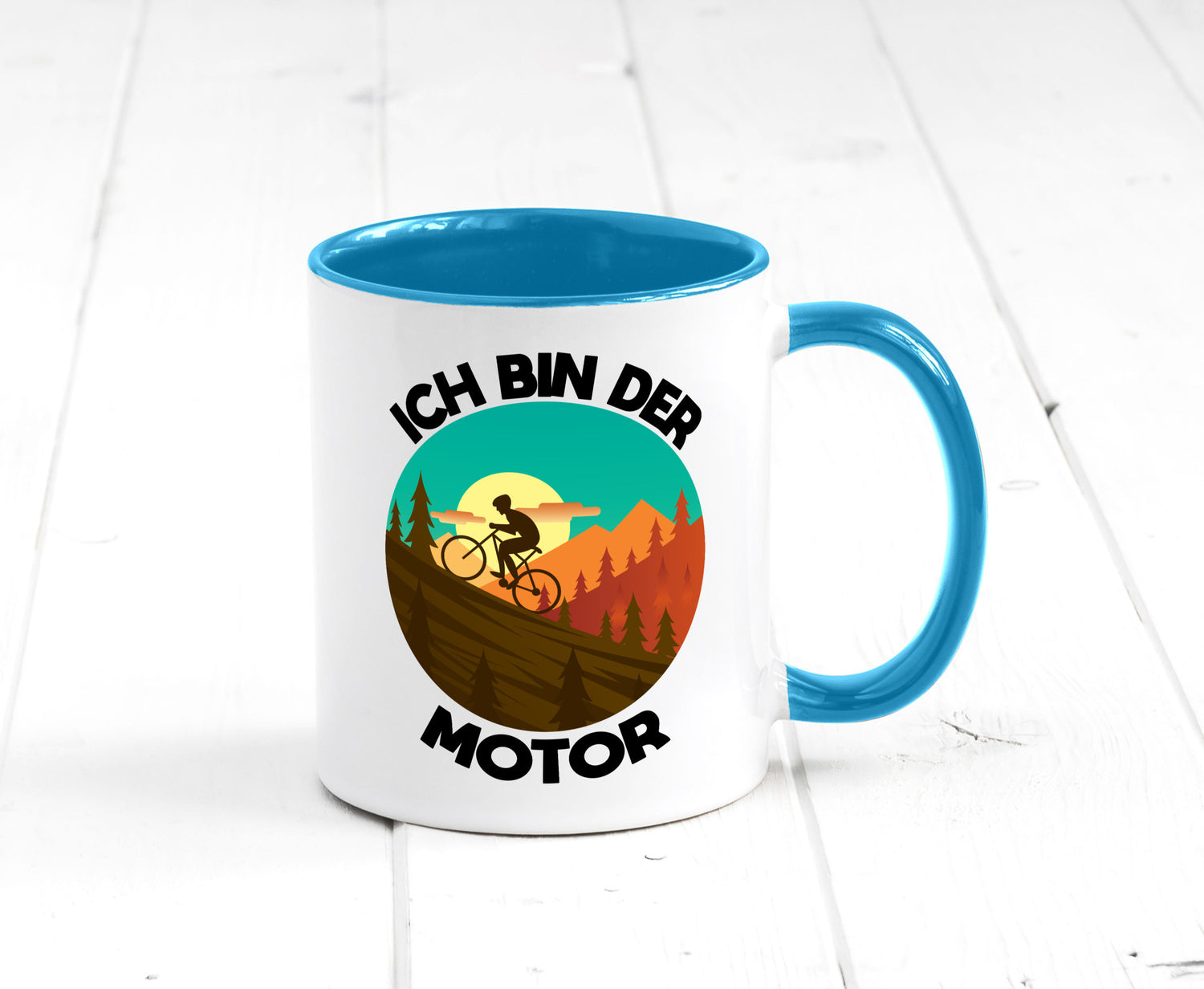 Ich bin der Motor | Mountainbiking Fahrrad Berge Geschenkidee Humor Tasse