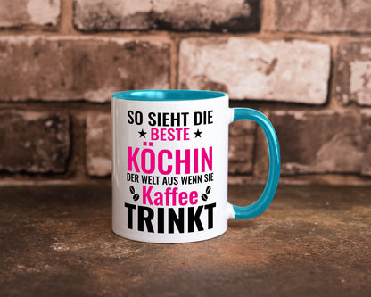 Kaffee trinkt: Köchin | Chefköchin Chefkoch Humor Arbeit Kollegen Büro