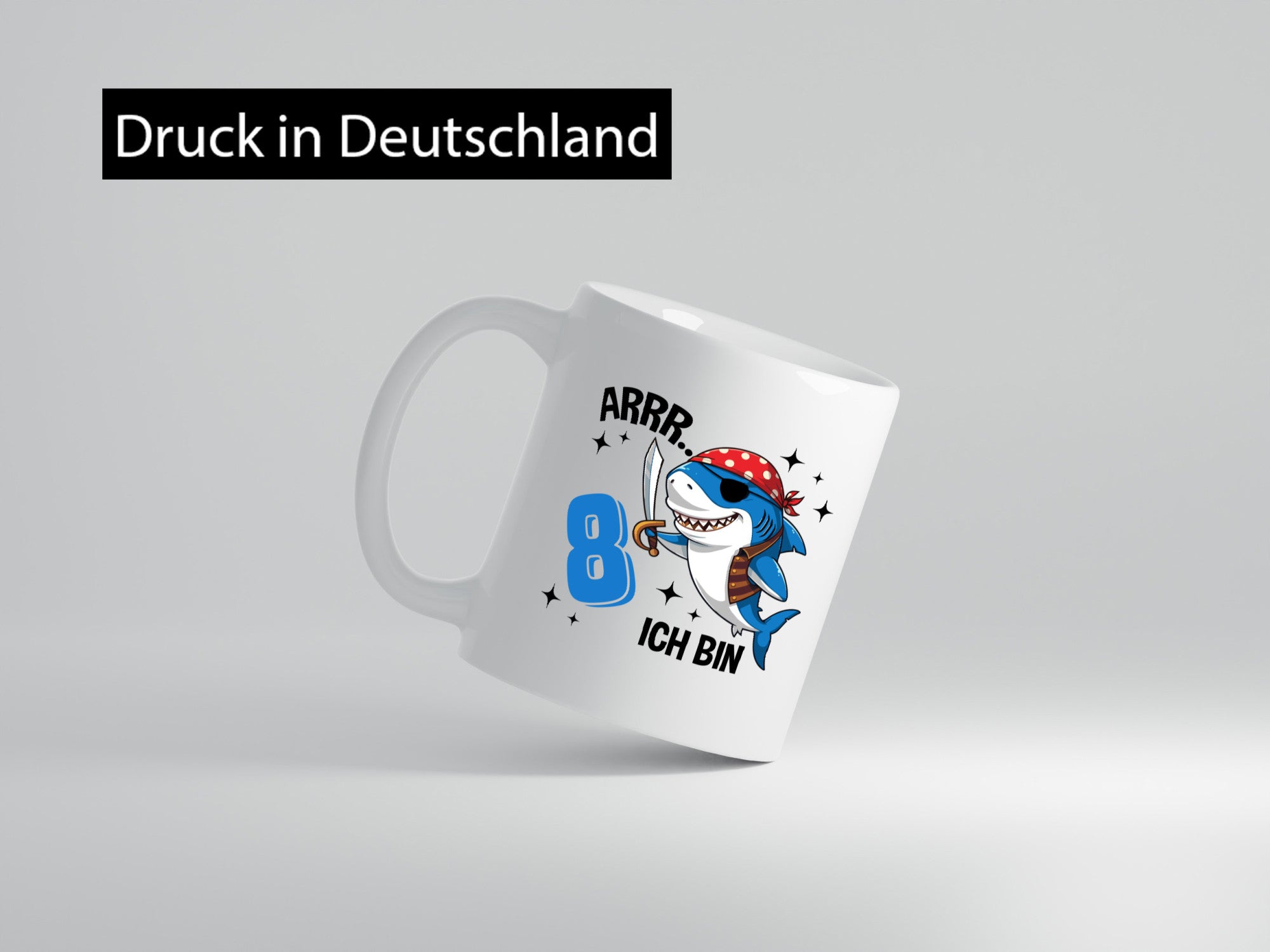 8. Geburtstag | 8 Jahre Arr Pirat Hai Piraten Humor Geschenkidee Tasse