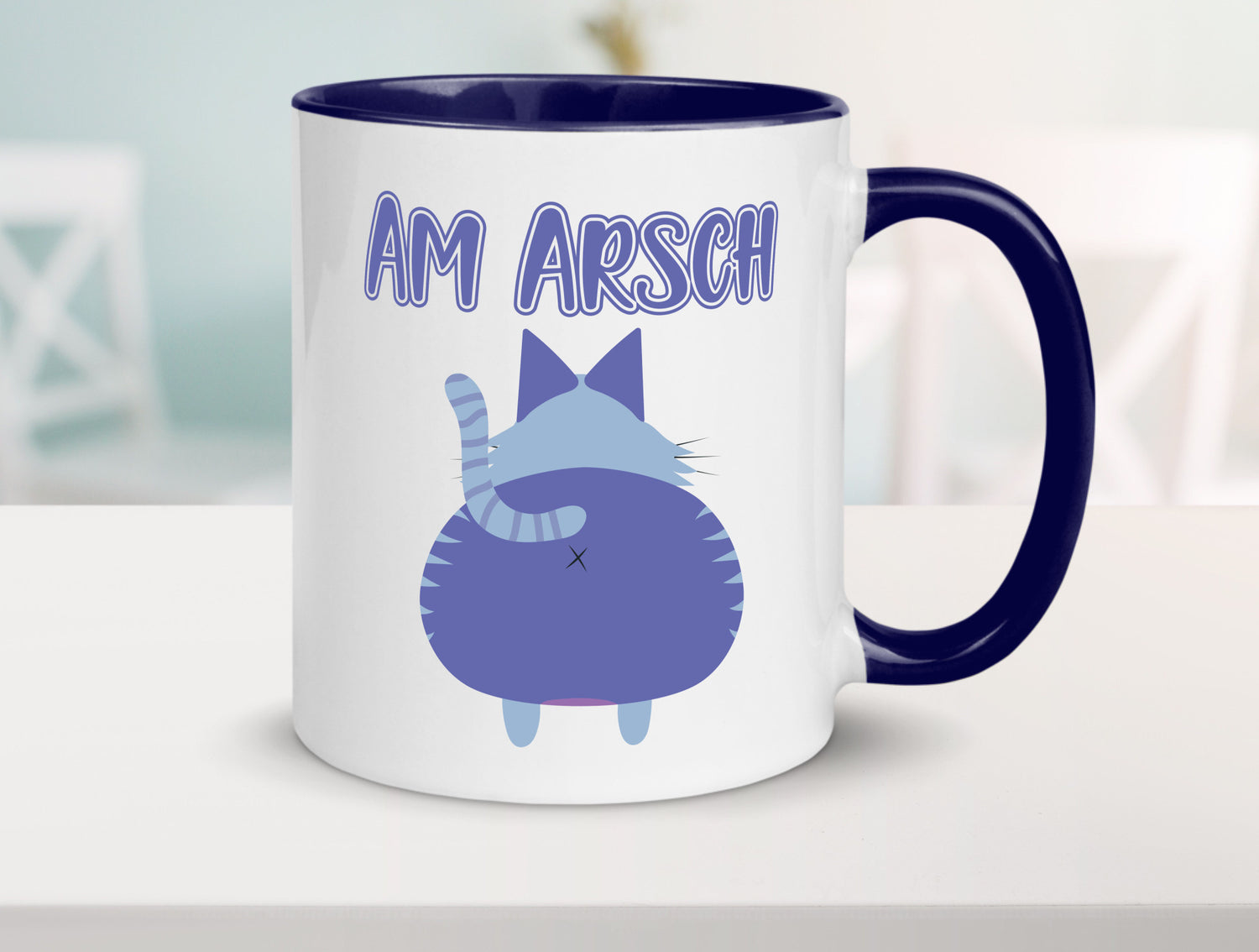 Am Arsch | Katzenmotiv Tasse Kollege Katzenbesitzer Geschenkidee Arbeit