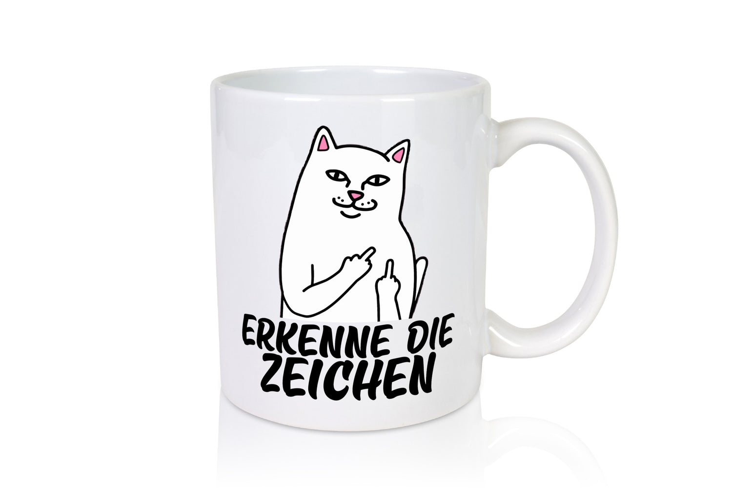 Erkenne die Zeichen | Katze Schatten Mittelfinger Geschenk Tierliebhaber Humor