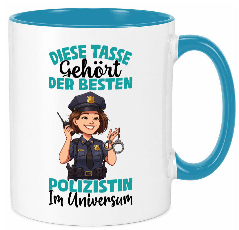 Im Universum: Polizistin | Beruf Polizei Geschenkidee Arbeit Kollegen Büro Tasse