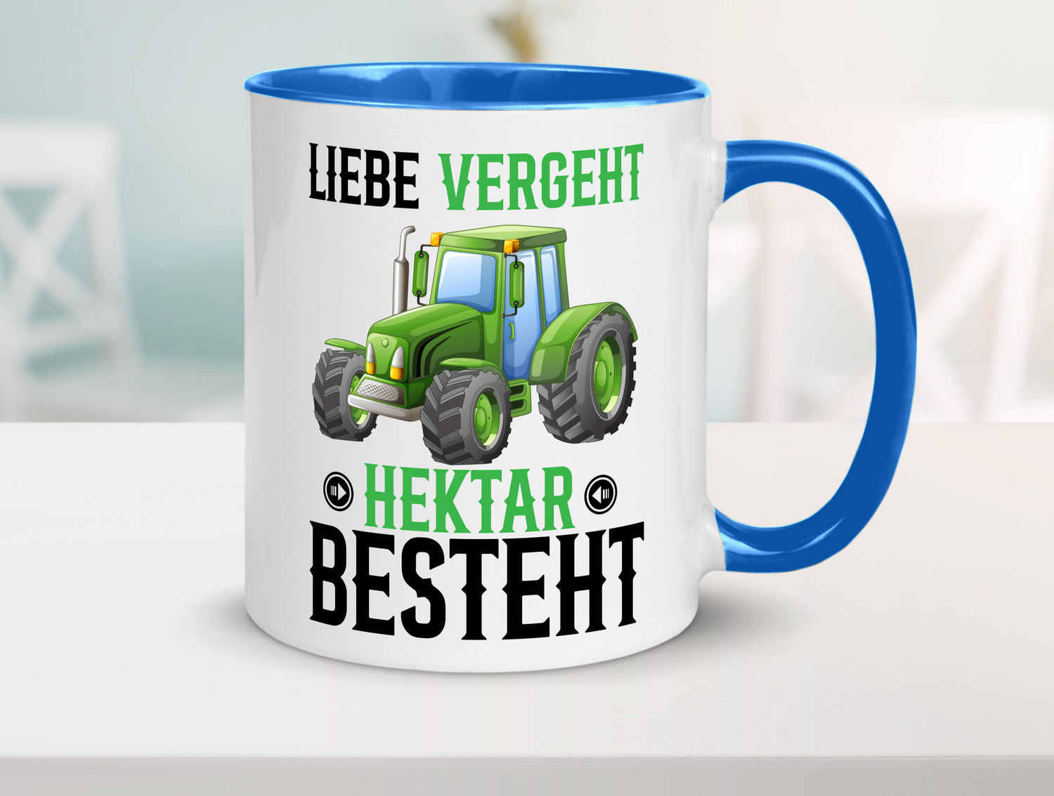 Liebe vergeht Hektar besteht | Traktor Bauer landwirt Humor Geschenkidee Tasse
