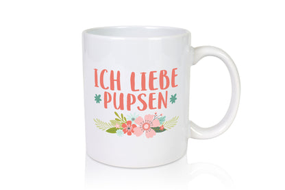 Ich liebe pupsen | Frauen Tasse Mädchen Blumen Humor Geschenkidee