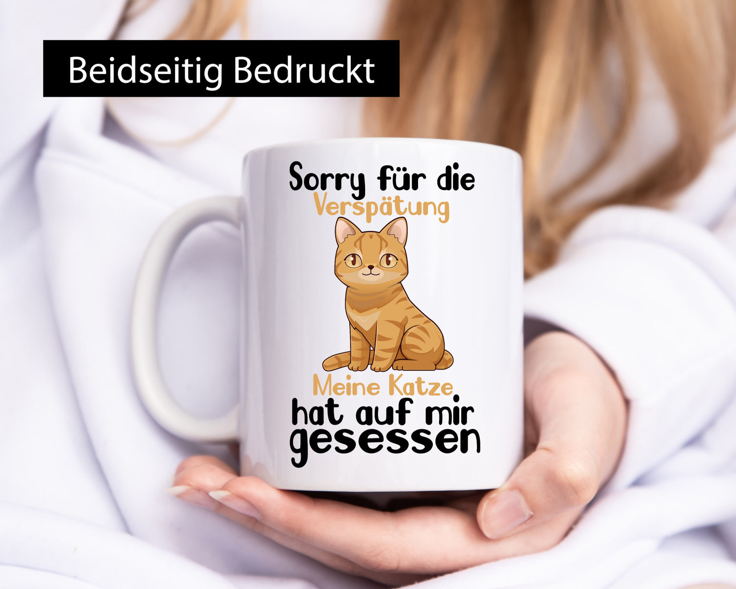 Sorry für die Verspätung | Chillen mit Katze Katzen Geschenkidee Tierliebhaber
