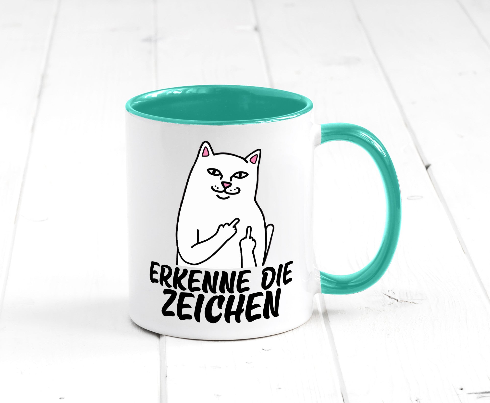 Erkenne die Zeichen | Katze Schatten Mittelfinger Geschenk Tierliebhaber Humor