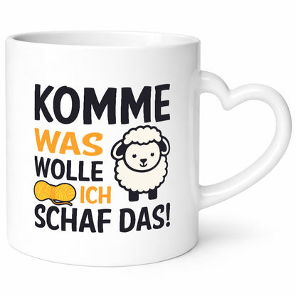 Komme was wolle, ich schaf das | Wolle Humor Geschenkidee Tasse