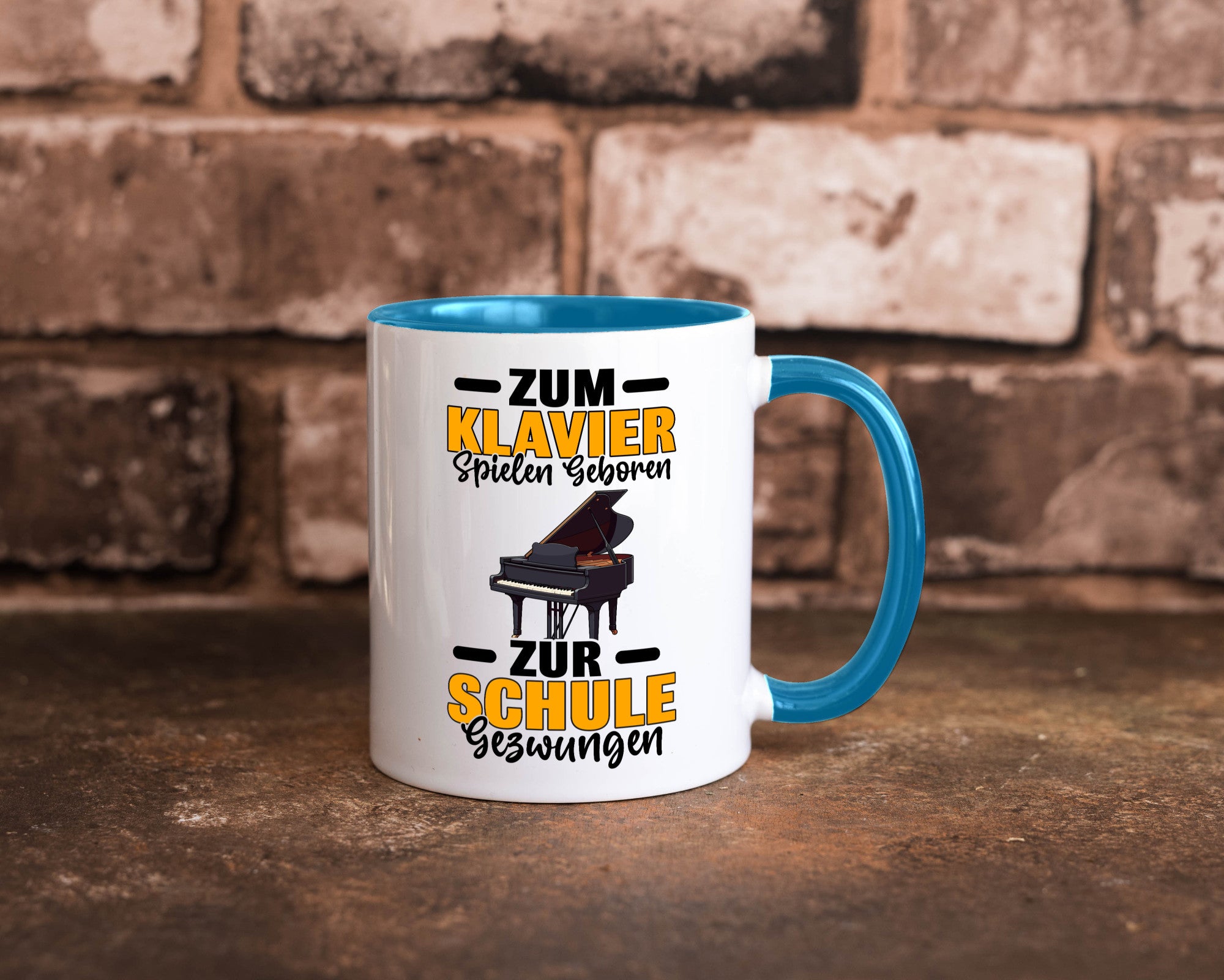 Zum Klavier spielen geboren zur Schule gezwungen v2 lustiger Spruch Geschenk