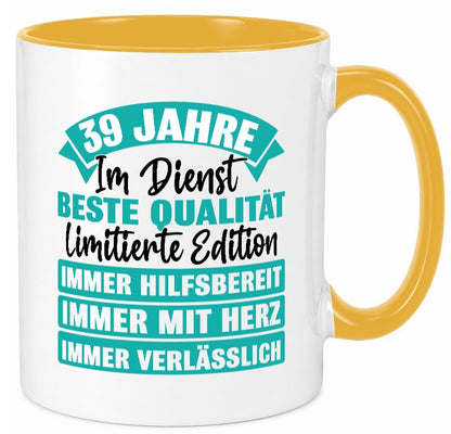 39 Jahre im Dienst | Jubiläum Arbeit Geschenkidee Kollegen Büro Humor Tasse