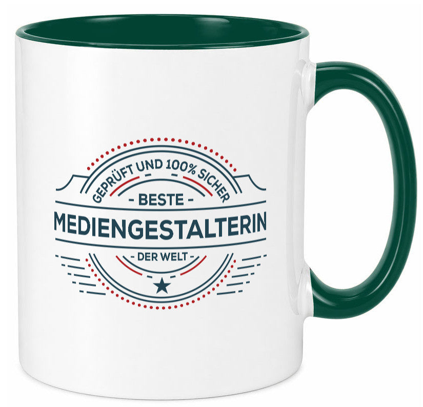Geprüft und sicher: Mediengestalterin | Medien lustiger Spruch Geschenk Humor