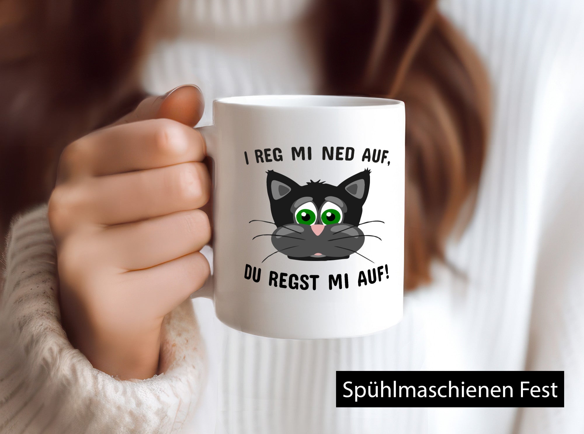 Bayrisch | Bayerisch Spruchtasse mürrische Katze lustiger Spruch Geschenk