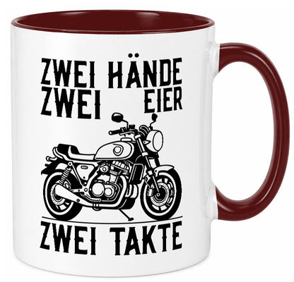 Zwei Hände | Zweitaktmotor Motorrad Moped Biker Geschenkidee Humor Tasse