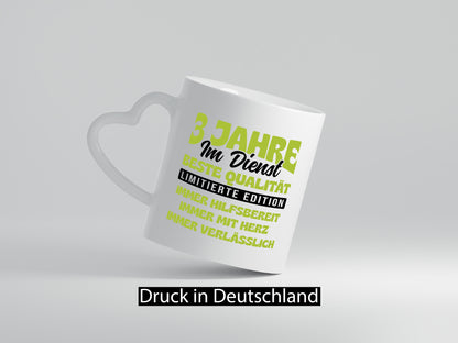 3 Jahre im Dienst | Jubiläum Arbeit v4 Humor Kollegen Büro Geschenkidee Tasse