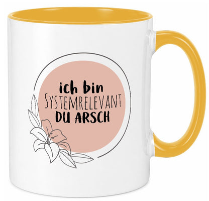 Ich bin Systemrelevant | Krankenschwester Hase mit Maske lustig Humor Tasse