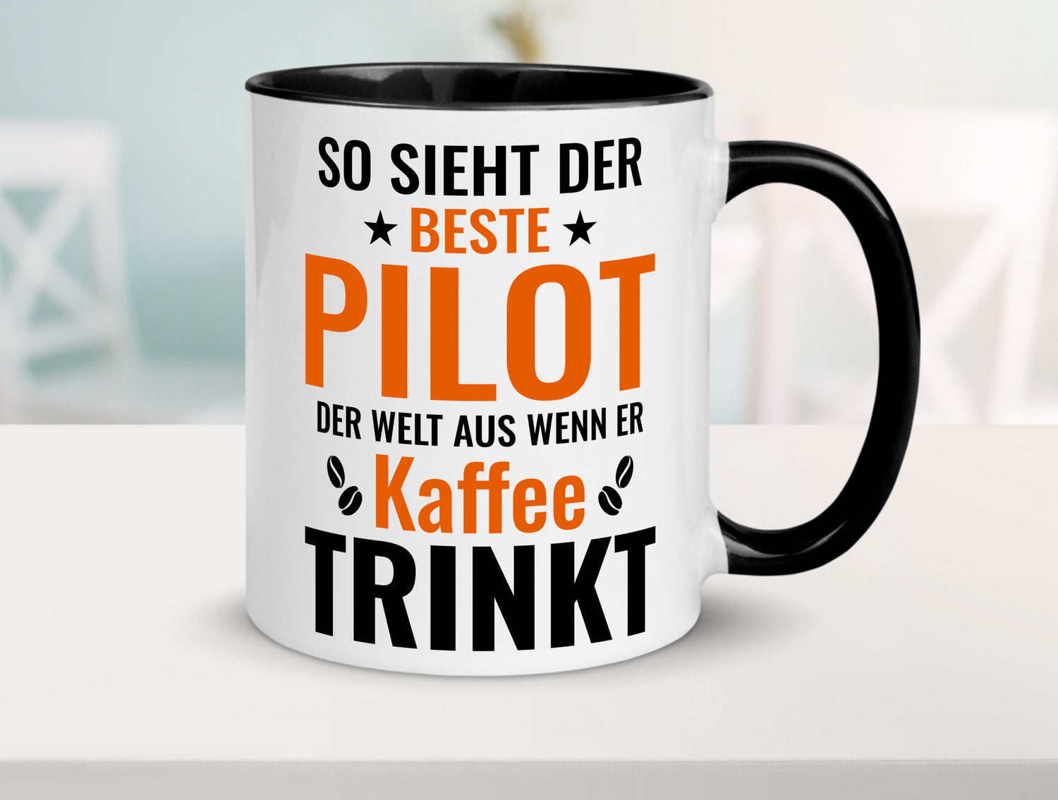 Kaffee trinkt: Pilot | Flugzeug Piloten lustiger Spruch Geschenk Humor