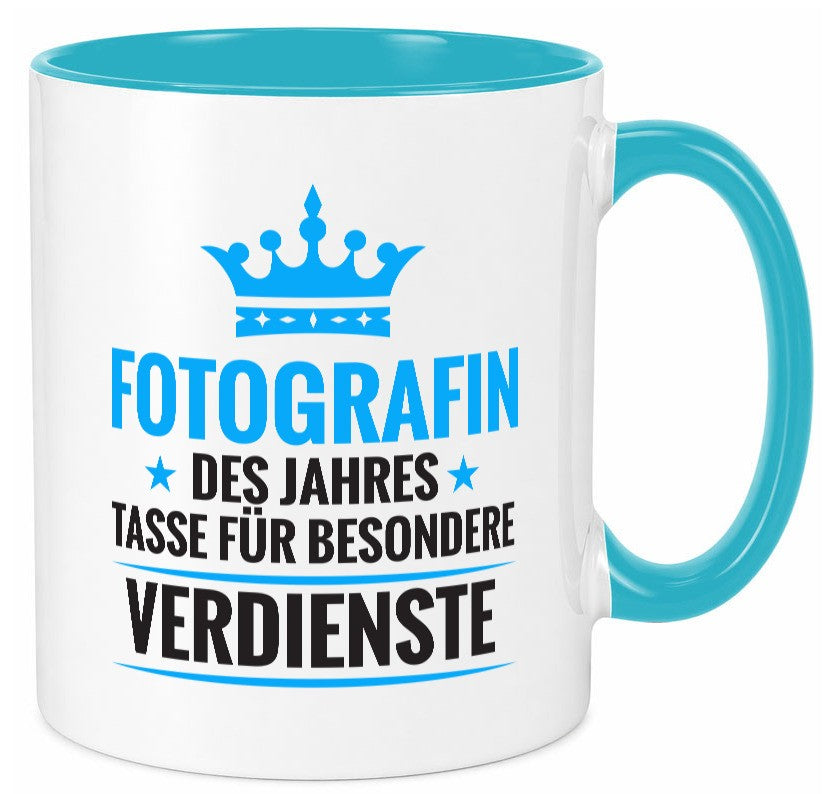 Besonderer Verdienst: Fotografin | Fotografie Kamera lustig Humor Geschenkidee Tasse