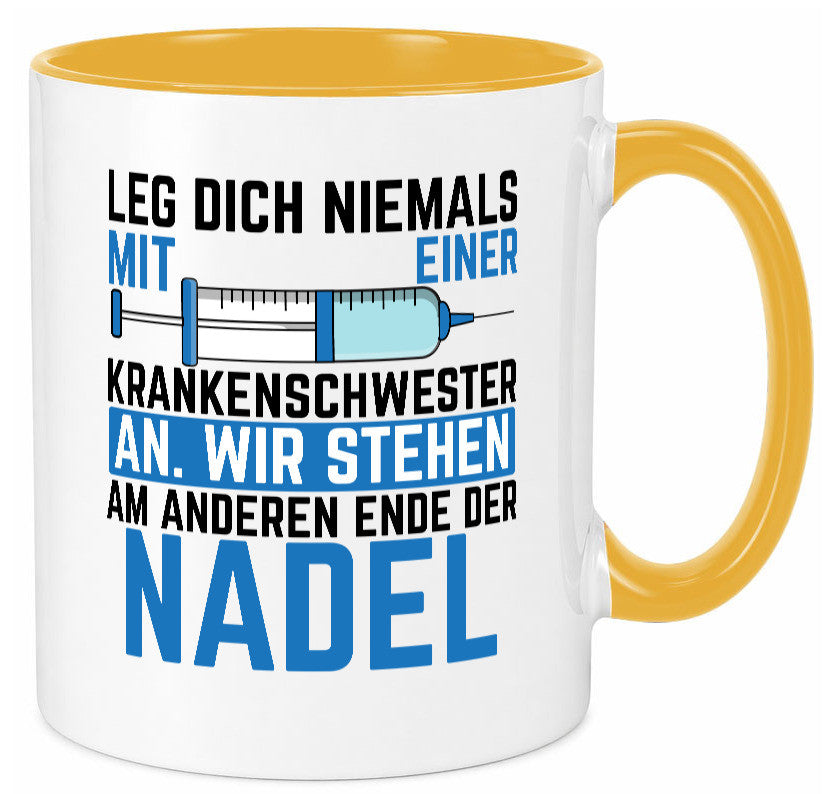 Krankenschwester anlegen | Nadel Spritze Klinik Spruch Geschenkidee Humor Tasse