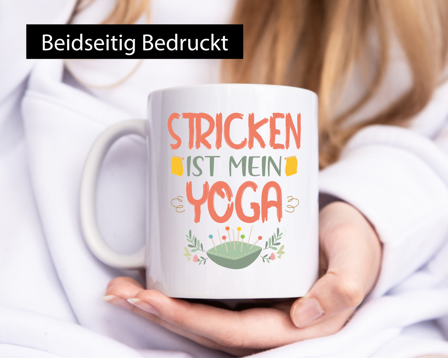 Stricken ist mein Yoga | Sticken Wolle Geschenkidee Humor Tasse