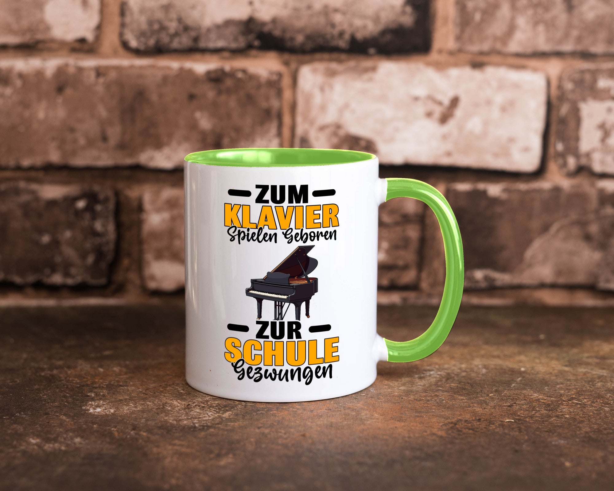 Zum Klavier spielen geboren zur Schule gezwungen v2 lustiger Spruch Geschenk