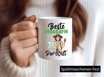 Beste Geografin | Geografie v2 Humor Geschenkidee Tasse
