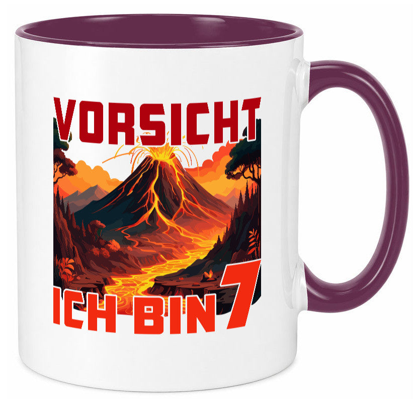 7. Geburtstag | 7 Jahre Vulkanausbruch Vulkan lustig Geschenkidee Geschenk Tasse