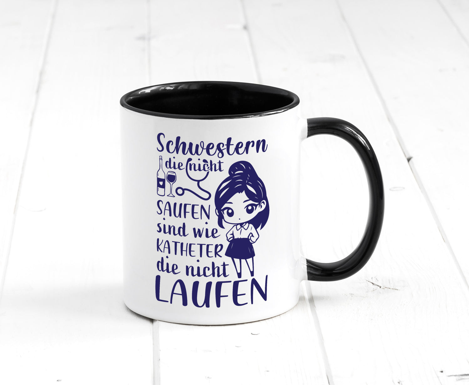 Schwestern die nicht saufen | Krankenschwester Alkolhol Geschenkidee Humor Tasse