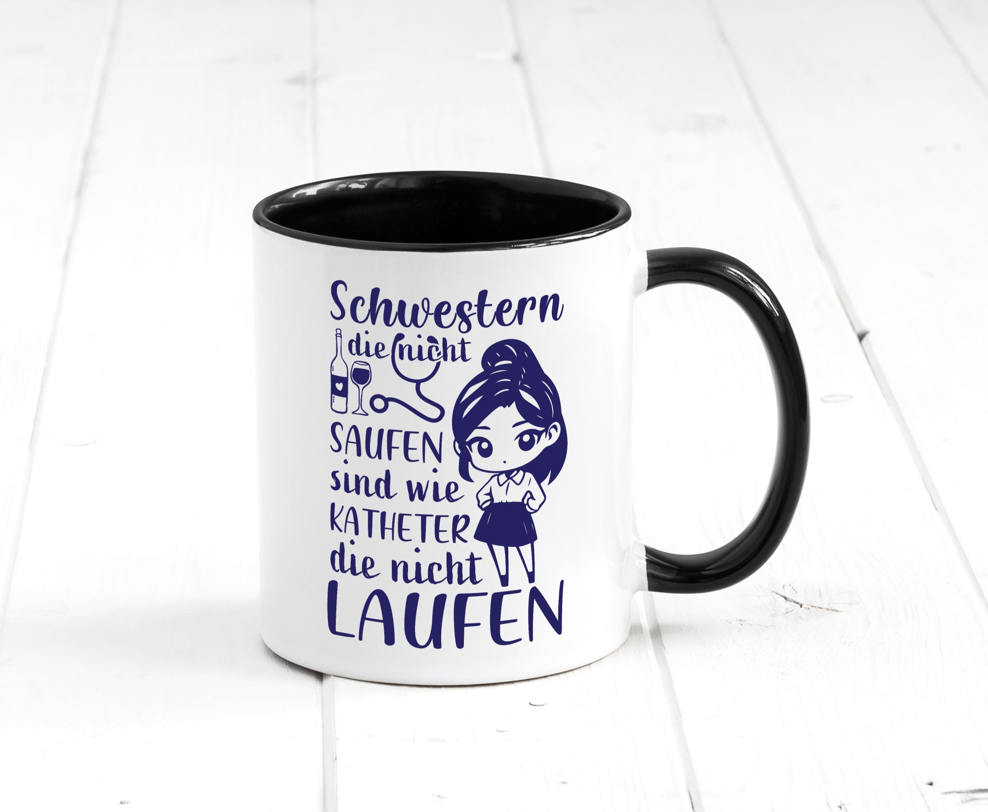 Schwestern die nicht saufen | Krankenschwester Alkolhol Geschenkidee Humor Tasse