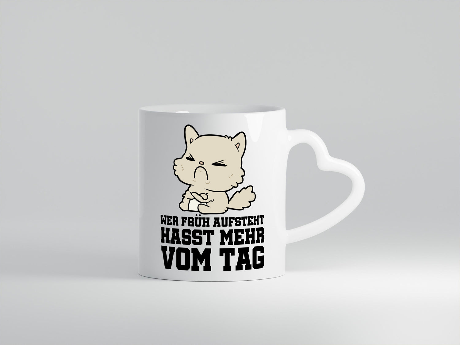 Frühaufsteher Katze lustig Tierliebhaber Humor Geschenk Tasse