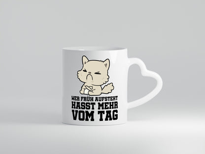 Frühaufsteher Katze lustig Tierliebhaber Humor Geschenk Tasse