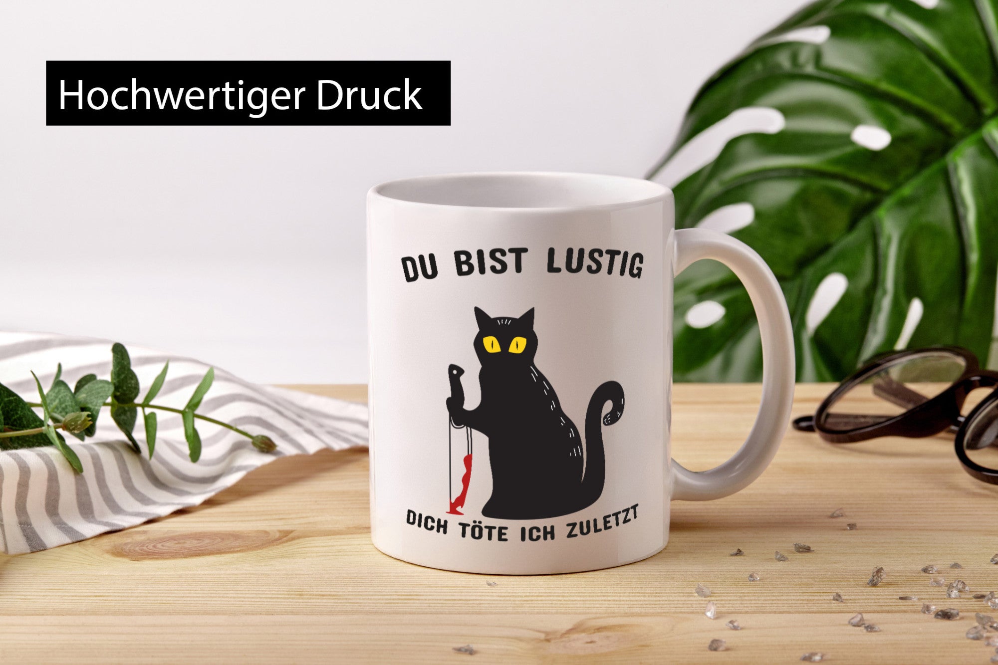 Du bist lustig | Spruch Tasse schwarzer Humor Geschenk Geschenkidee lustiger