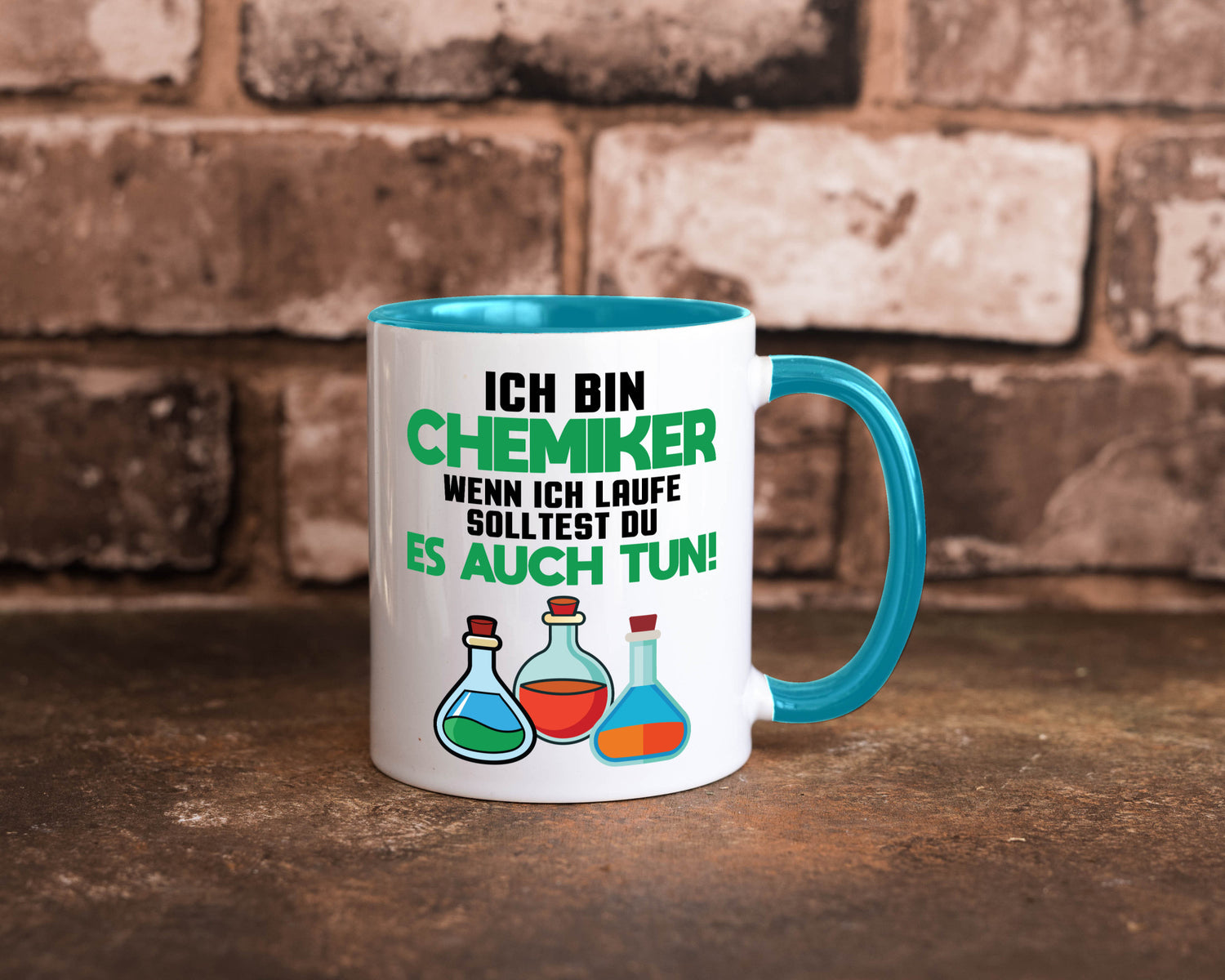 Ich bin chemiker wnen laufe solltest du es auch tun Humor Geschenkidee Tasse