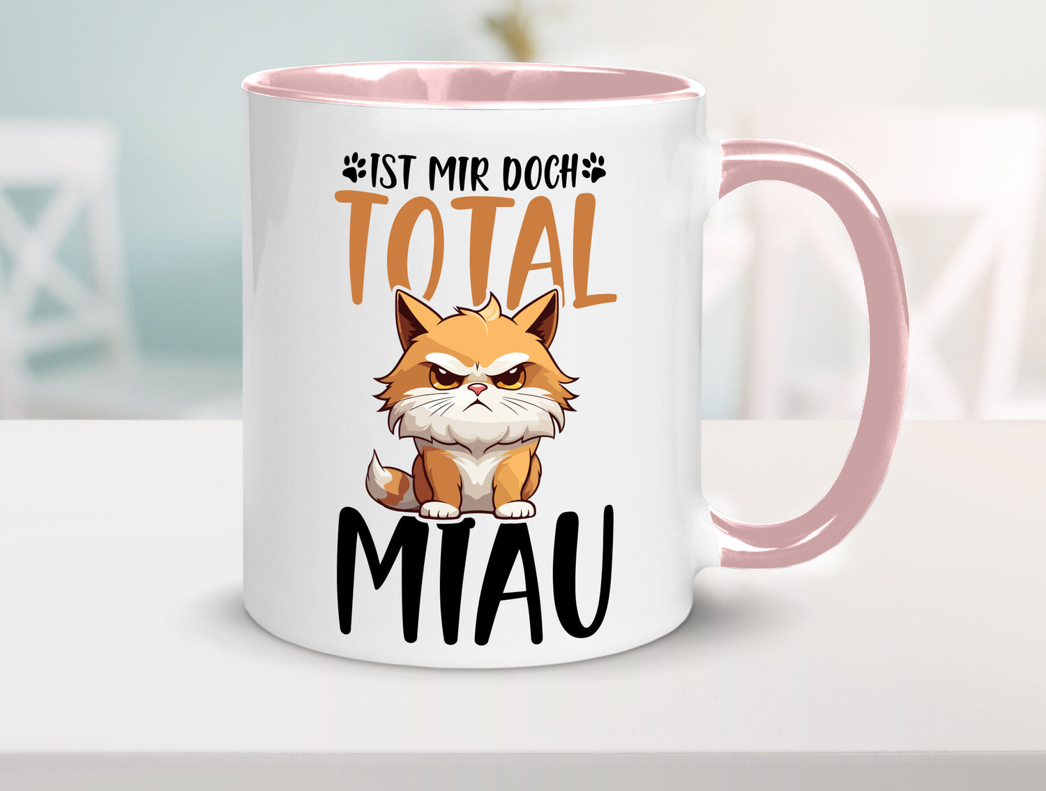 Ist mir doch total Miau | Katze Katzenliebhaber Geschenk Tierliebhaber Humor