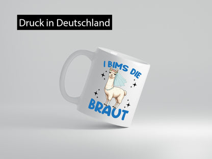 I Bims die Braut | Lama JGA Hochzeit lustig Humor Geschenkidee Geschenk Tasse