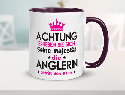 Seine Majestät Anglerin | Angeln Fischerin lustiger Spruch Geschenk Humor