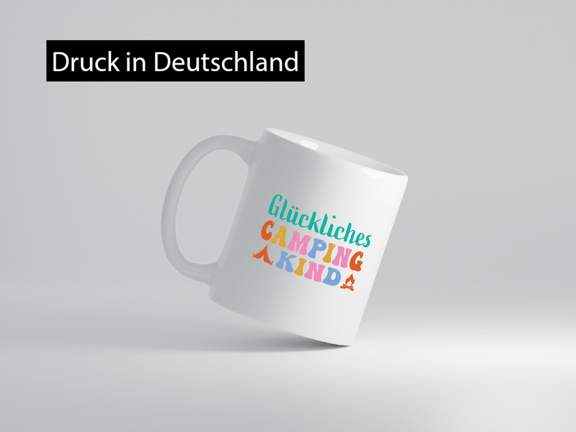 Glückliches | Camping Kind lustiger Spruch Geschenk Humor Geschenkidee Tasse