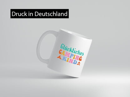 Glückliches | Camping Kind lustiger Spruch Geschenk Humor Geschenkidee Tasse