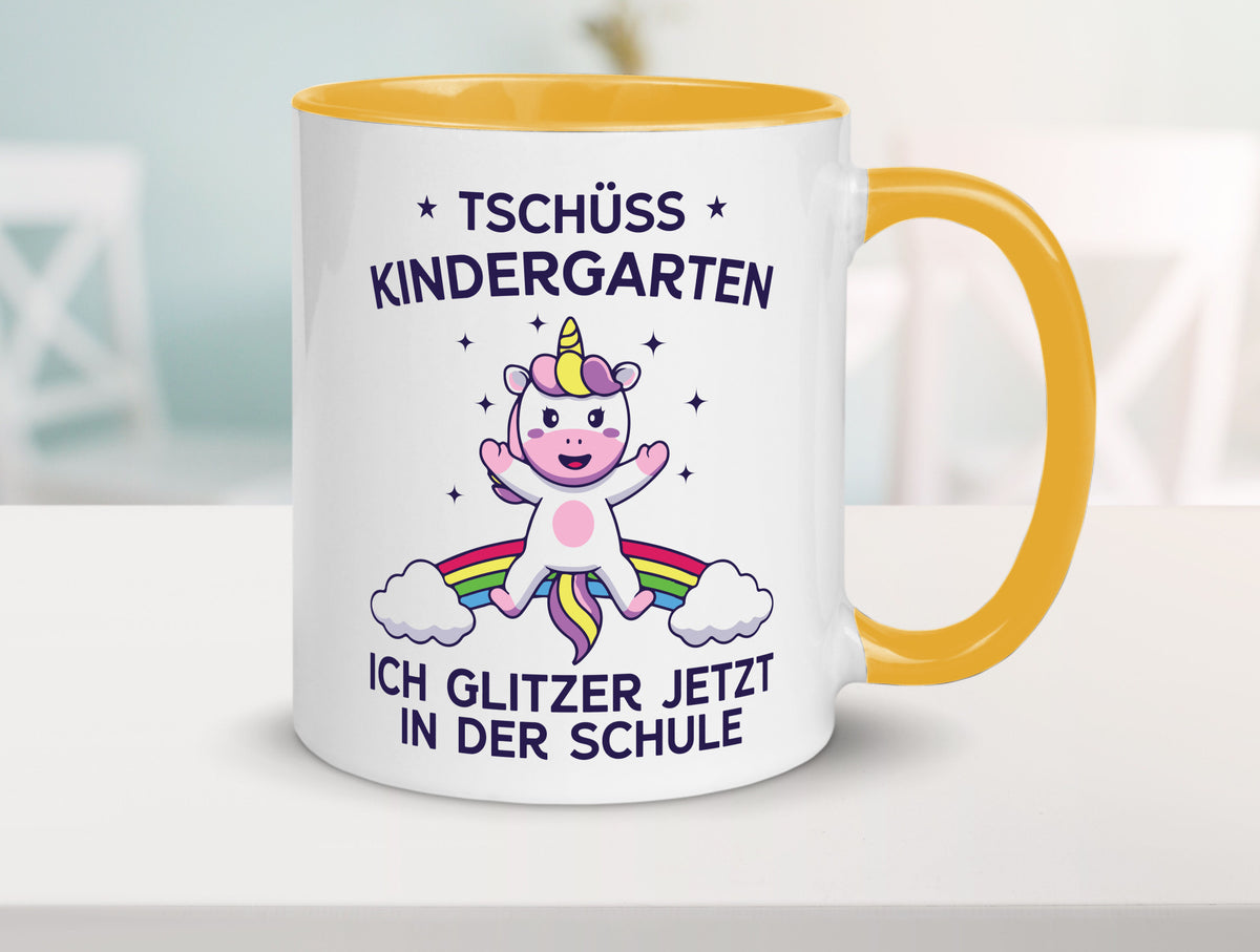 Kindergarten, jetzt Schule | Einhorn Geschenk Humor Geschenkidee lustiger Tasse