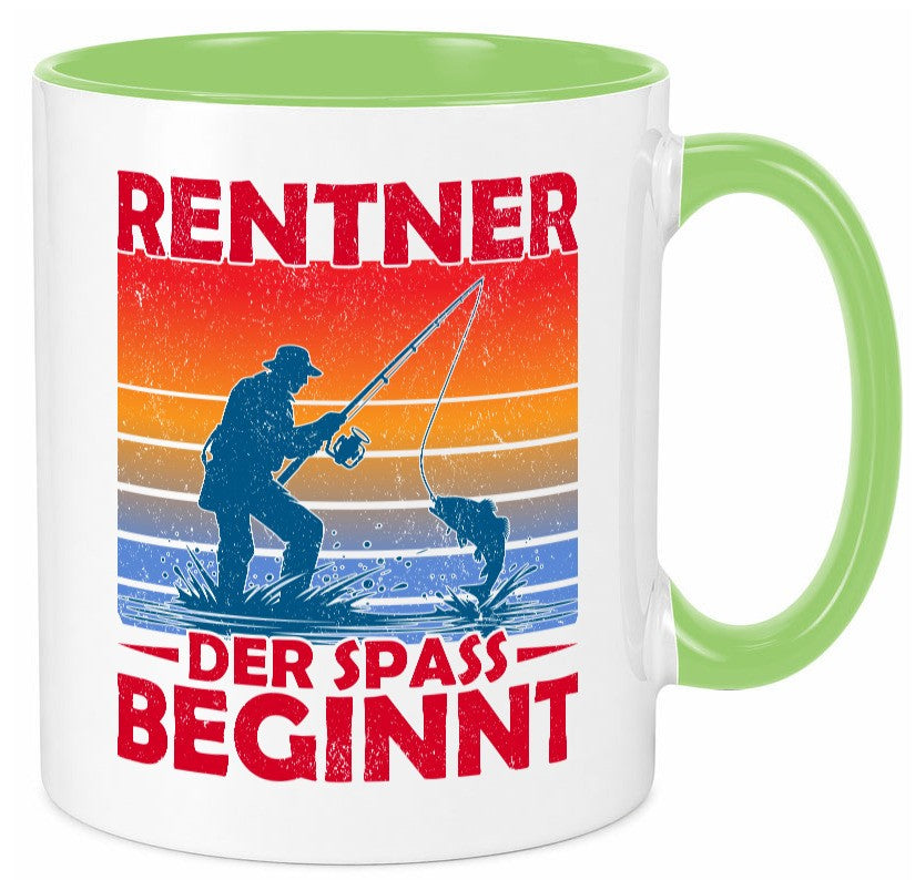 Rentner der spaß beginnt | Ruhestand Angler Angeln lustig Jubiläum Geschenk Tasse