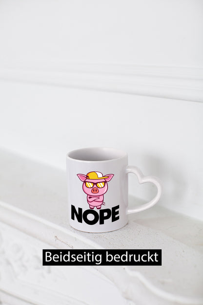 Nope | Schwein Cooles lustiger Spruch Geschenk Humor Geschenkidee Tasse
