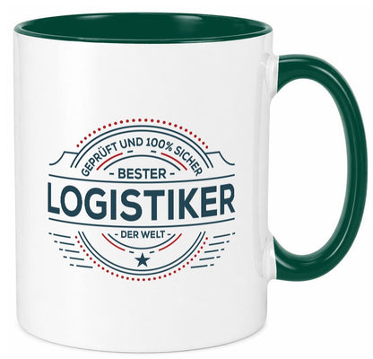 Geprüft und sicher: Logistiker | Beruf Logistik Humor Arbeit Kollegen Büro Tasse