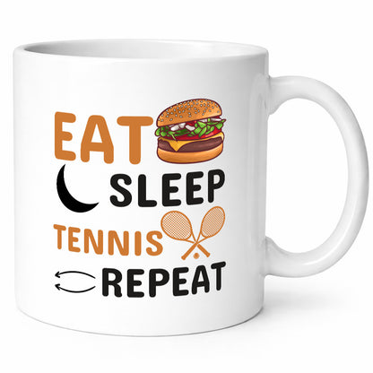 Eat Sleep Tennis Repeat | Tennisspieler Tasse Sport Geschenk Humor Geschenkidee