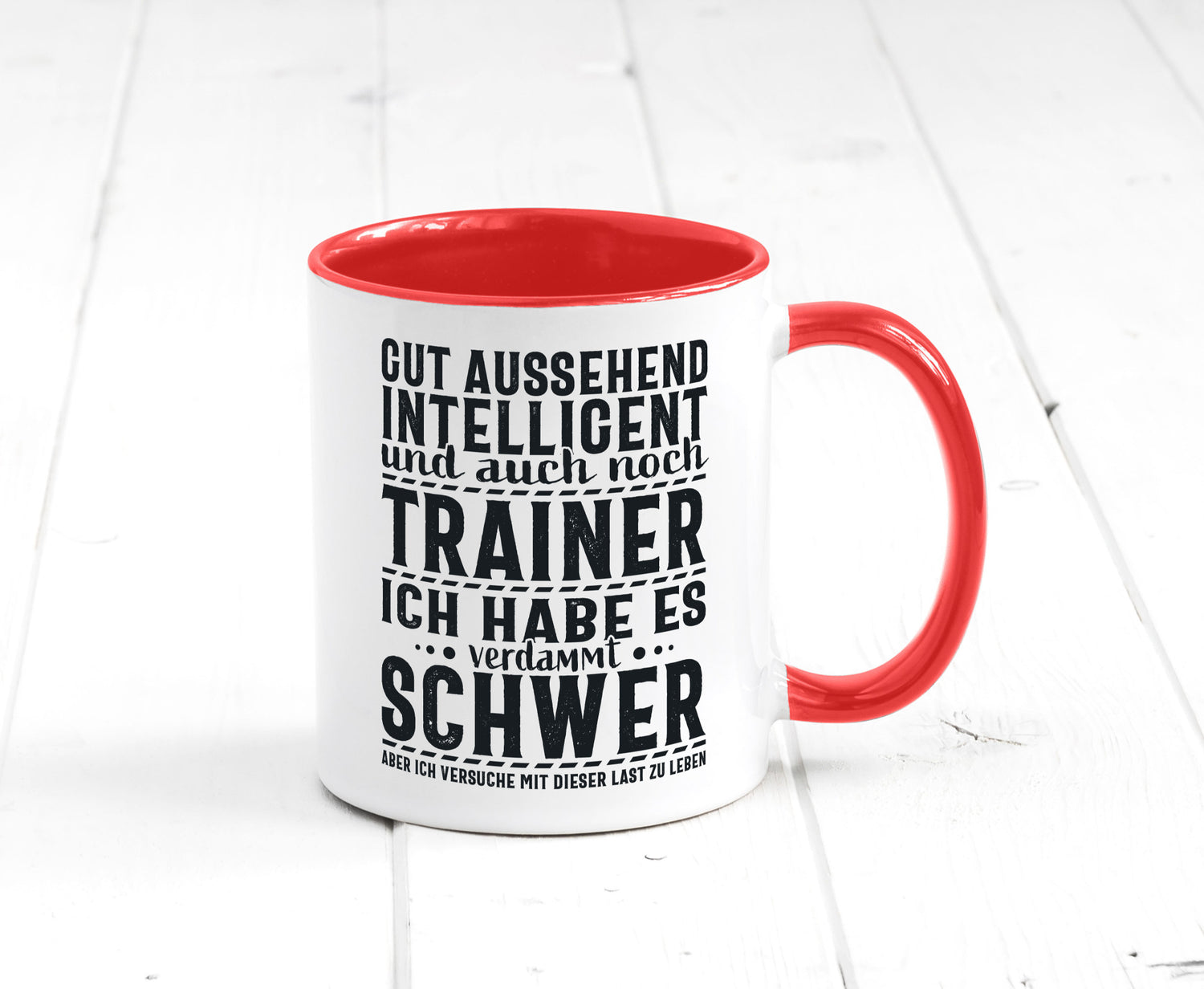 Gut aussehender Trainer |gestrichelte Linie | Punkte lustiger Spruch Geschenk