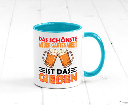 Das schönste an gartenarbeit ist Gießen | Biertrinker Geschenkidee Arbeit