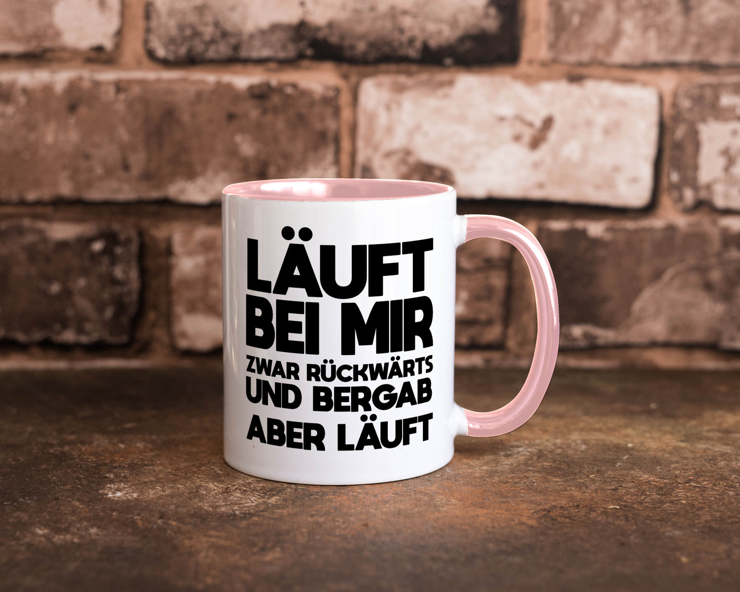 Läuft bei mir | Rückwerts aber Motivation Geschenkidee Humor Tasse