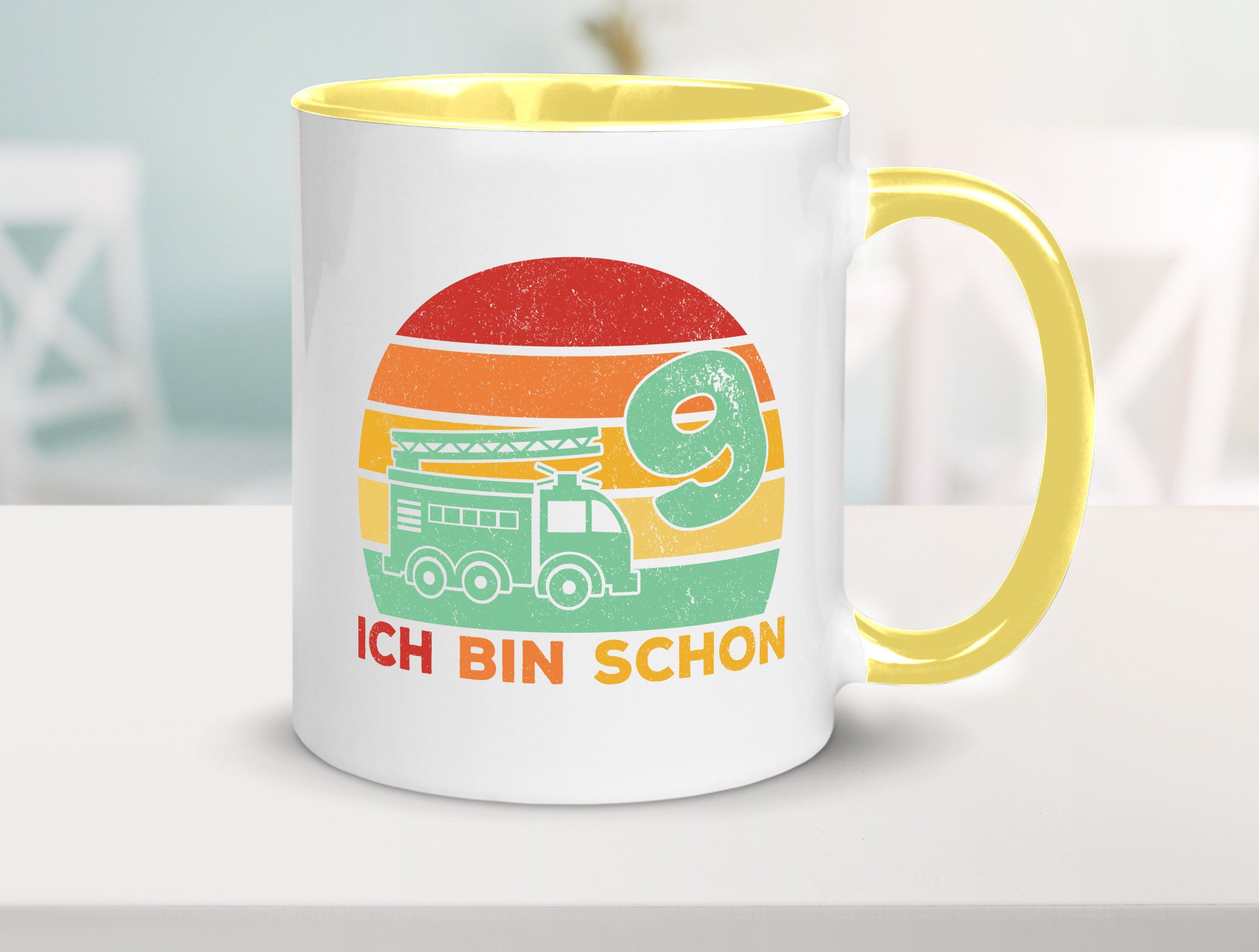 9. geburtstag | Feuerwehrauto 9 Jahre Feuerwehr Geschenk Geschenkidee lustiger
