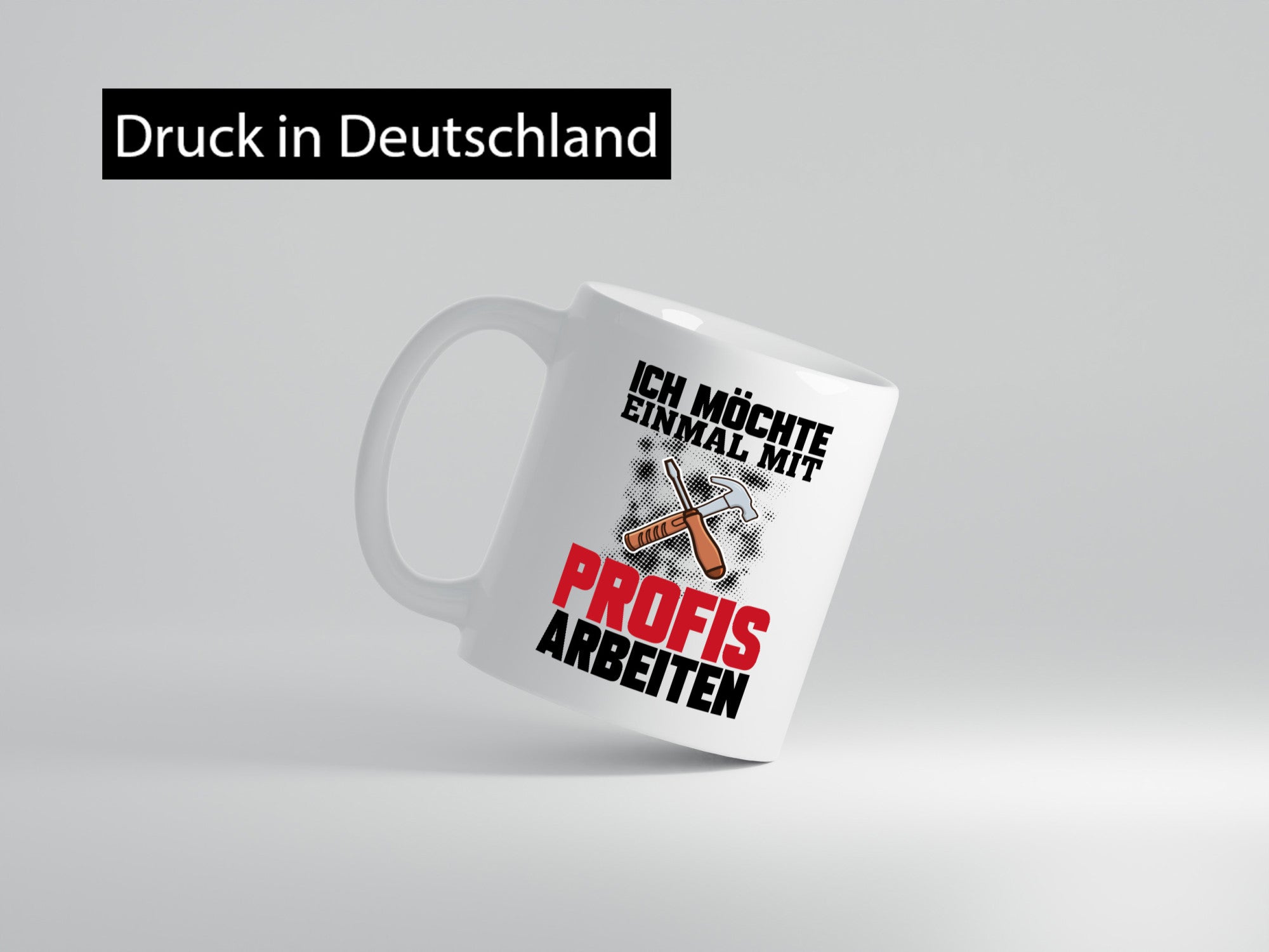 Mit Profis Arbeiten lustiger Spruch Geschenk Arbeit Kollegen Büro Tasse
