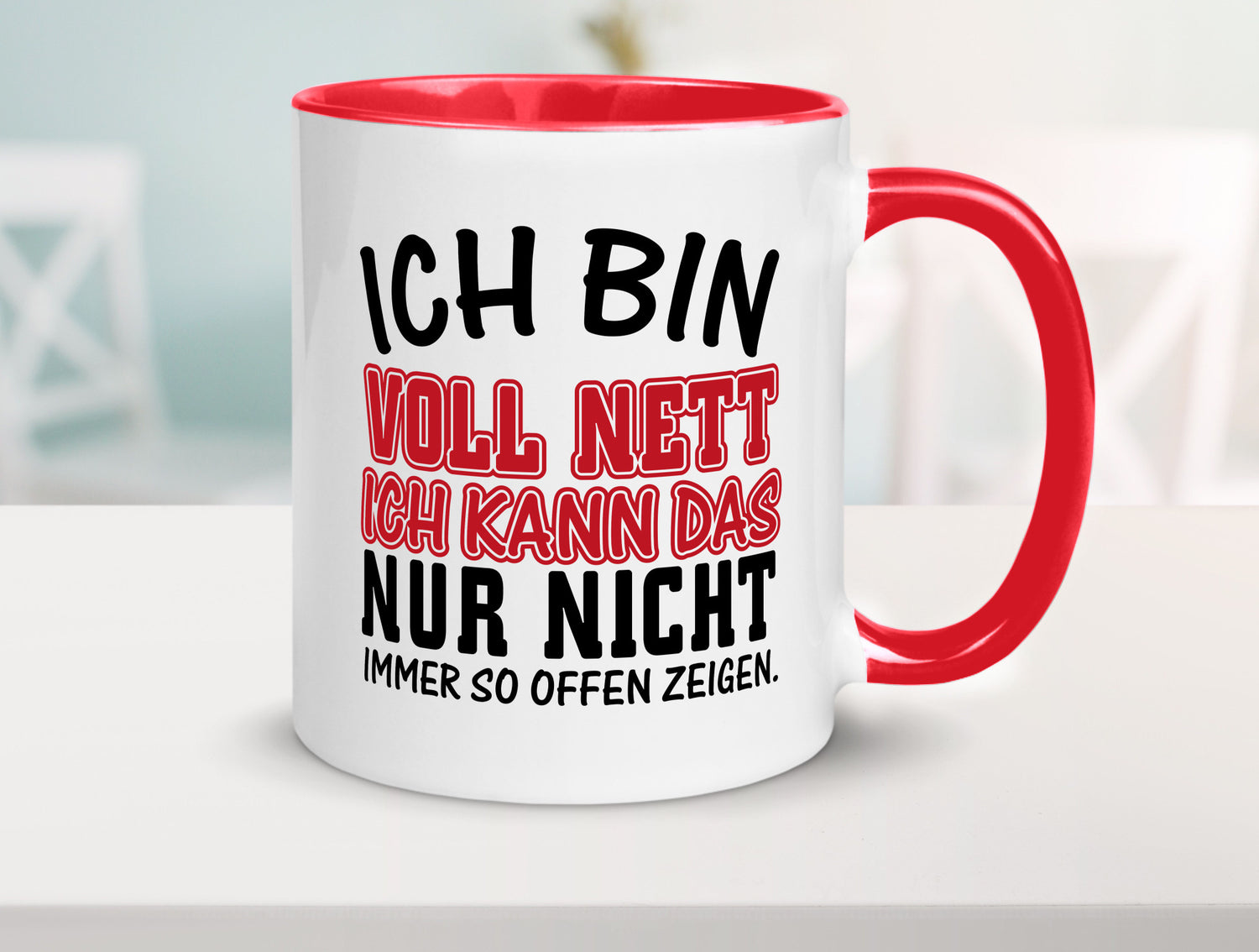Ich bin voll nett Geschenkidee Humor Tasse